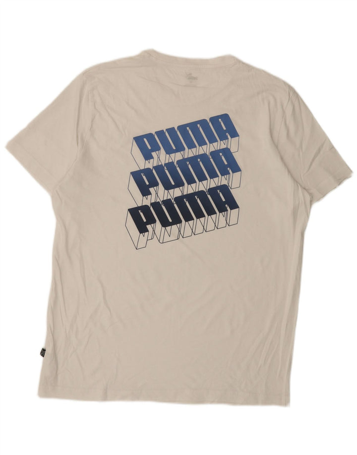Puma Mens Graphic T-Shirt Top 2XL White Cotton