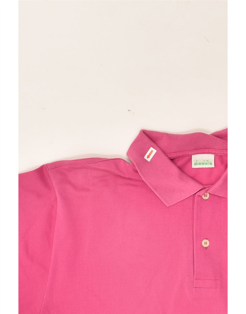 DIADORA Mens Polo Shirt Medium Pink | Vintage Diadora | Thrift | Second-Hand Diadora | Used Clothing | Messina Hembry 