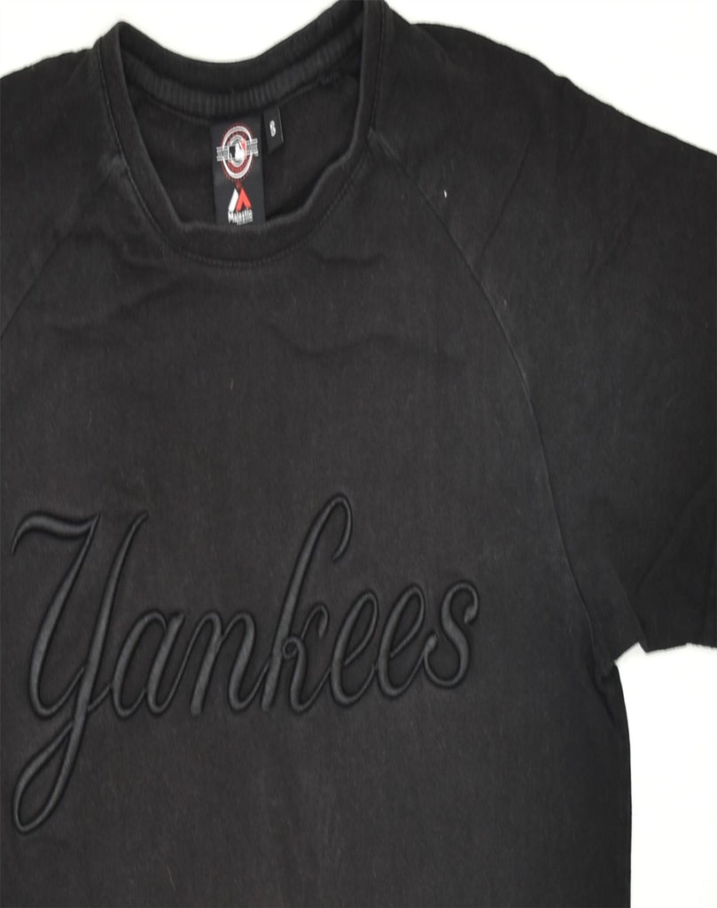 MAJESTIC Mens Yankees Graphic T-Shirt Top Small Black Cotton | Vintage | Thrift | Second-Hand | Used Clothing | Messina Hembry 