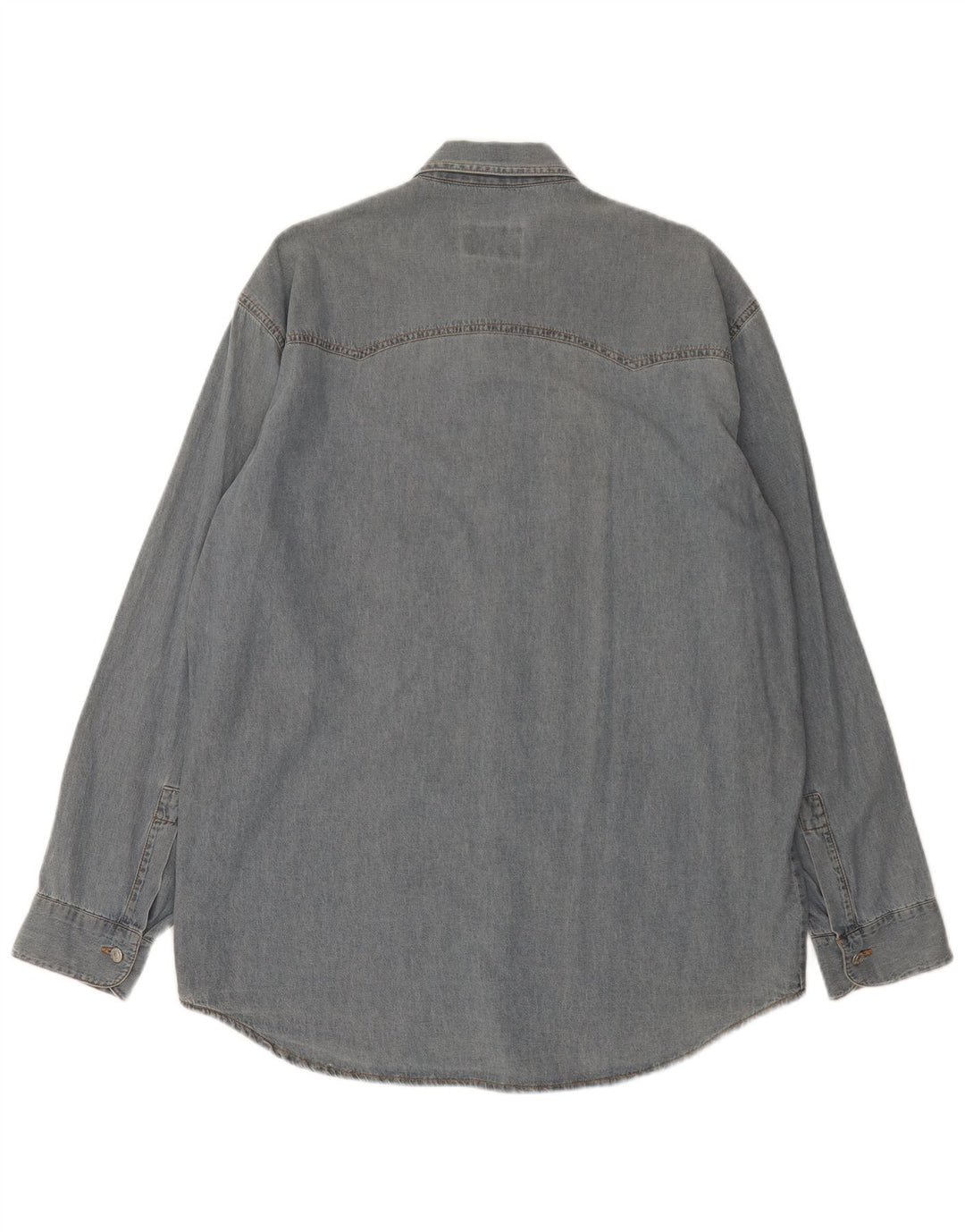 Vintage Mens Denim Shirt Large Blue
