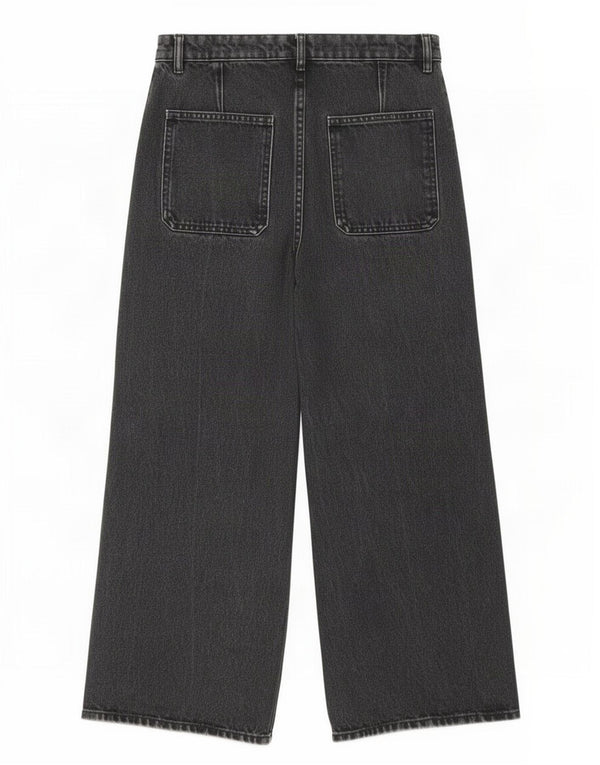 Zara Womens High Waist Wide Leg Jeans EU 36 XS W26 L25 Grey