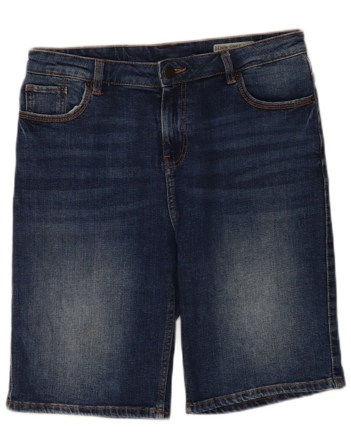 Marks & Spencer Womens Denim Shorts UK 12 Medium W30  Blue Cotton