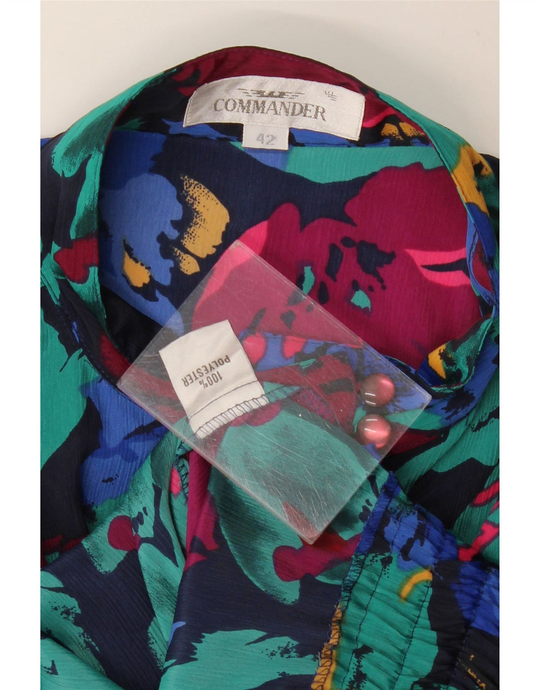 COMMANDER Womens Crop Shirt Blouse EU 42 Large Multicoloured Floral