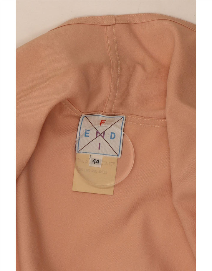 Fendi Womens Oversized Open Blazer Jacket IT 44 Medium Pink Wool