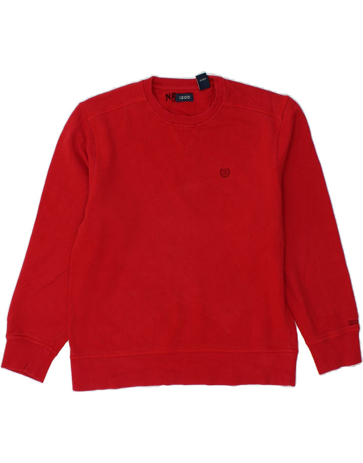 IZOD Mens Sweatshirt Jumper Medium Red Cotton Vintage Izod and Second-Hand Izod from Messina Hembry 
