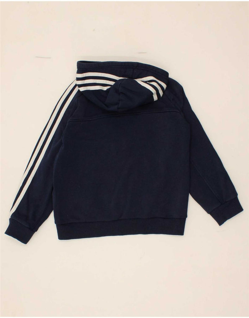 ADIDAS Boys Zip Hoodie Sweater 7-8 Years Navy Blue Cotton Vintage Adidas and Second-Hand Adidas from Messina Hembry 