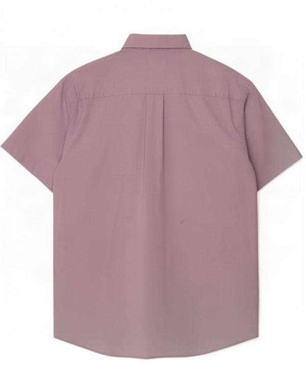 Nautica Mens Short Sleeve Shirt Size 16 Large Purple Cotton