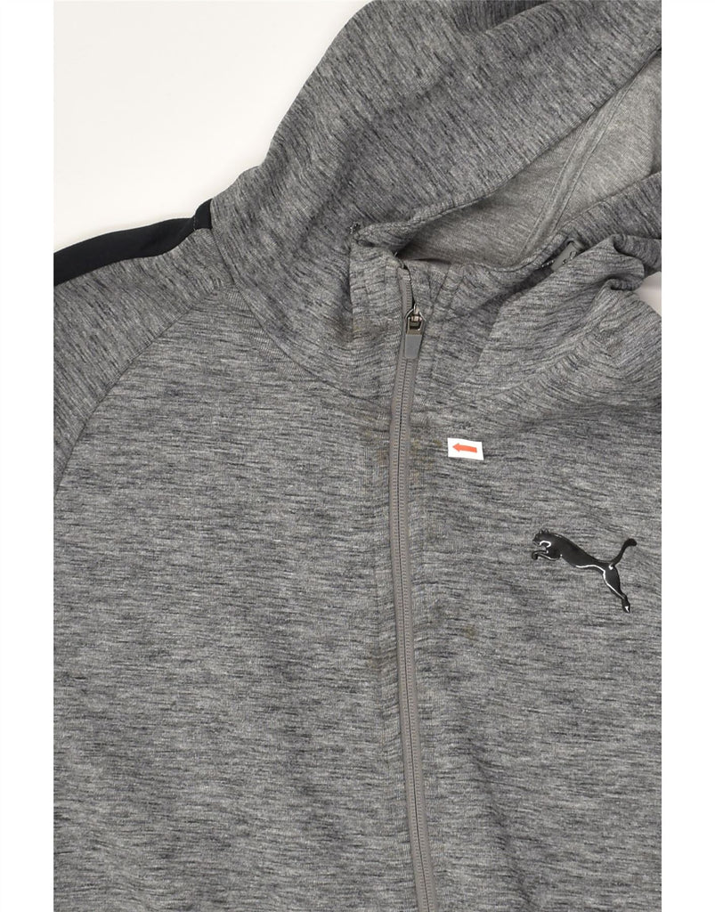 PUMA Mens Zip Hoodie Sweater Medium Grey Flecked | Vintage Puma | Thrift | Second-Hand Puma | Used Clothing | Messina Hembry 