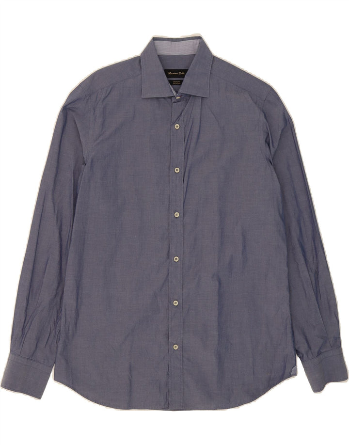 MASSIMO DUTTI Mens Casual Fit Shirt Medium Navy Blue Cotton Vintage Massimo Dutti and Second-Hand Massimo Dutti from Messina Hembry 