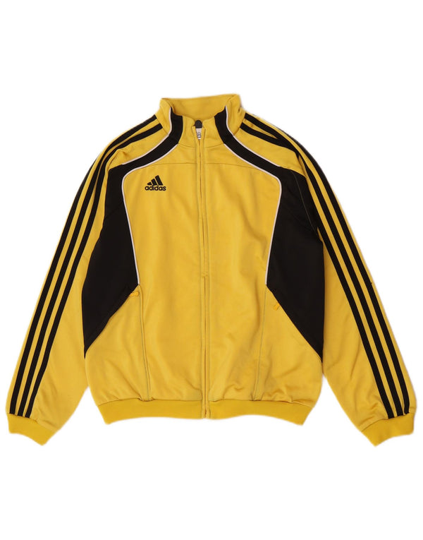 Adidas Boys Tracksuit Top Jacket 11-12 Years Yellow Colourblock Polyester