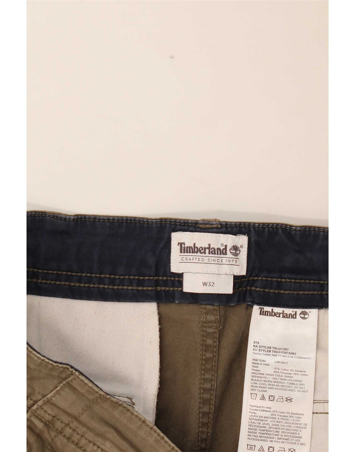 Timberland Mens Cargo Shorts W32 Medium Khaki Cotton