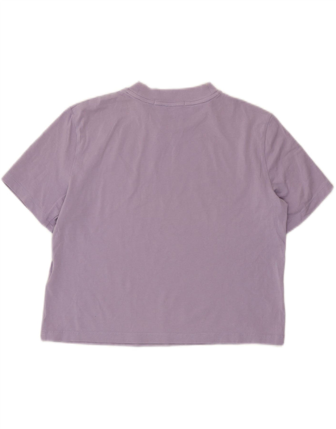 CALVIN KLEIN JEANS Womens Crop T-Shirt Top UK 10 Small Purple Cotton