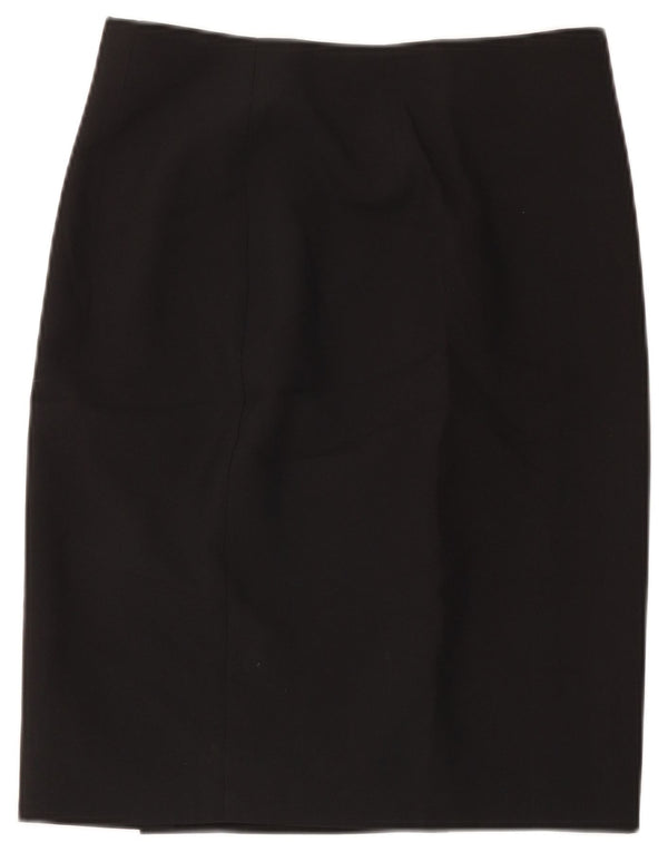 Marks & Spencer Womens Pencil Skirt UK 12 Medium W32 Black Polyester