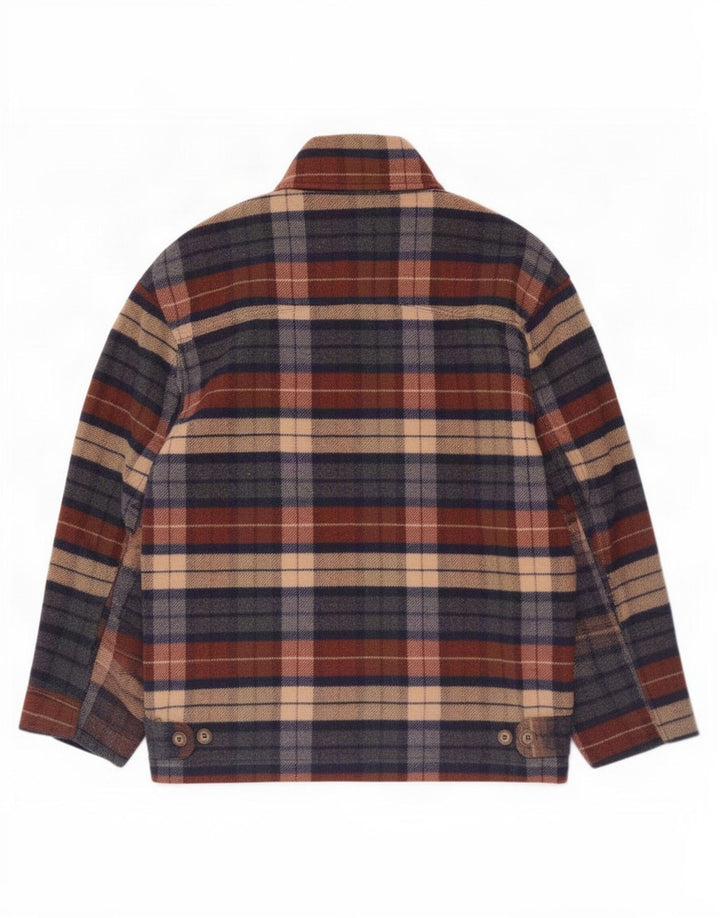Vintage Mens Utility Jacket UK 40 Large Multicoloured Check Wool
