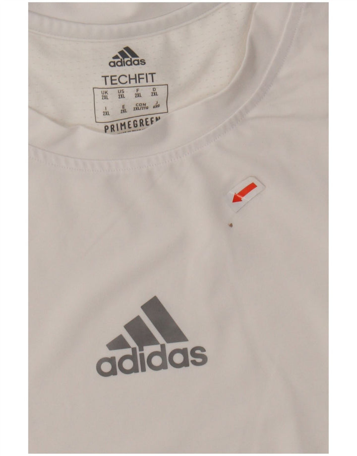 ADIDAS Mens T-Shirt Top 2XL White Polyester