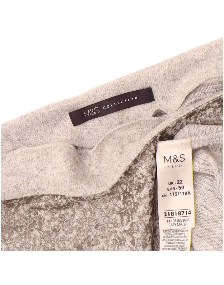 MARKS & SPENCER Womens Sweatshirt Jumper UK 22 3XL Grey Flecked Polyester