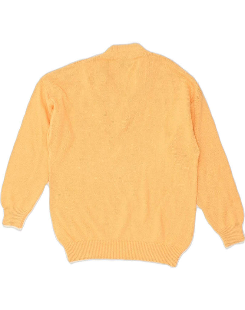 STEFANEL Mens V-Neck Jumper Sweater Small Yellow Cotton | Vintage Stefanel | Thrift | Second-Hand Stefanel | Used Clothing | Messina Hembry 