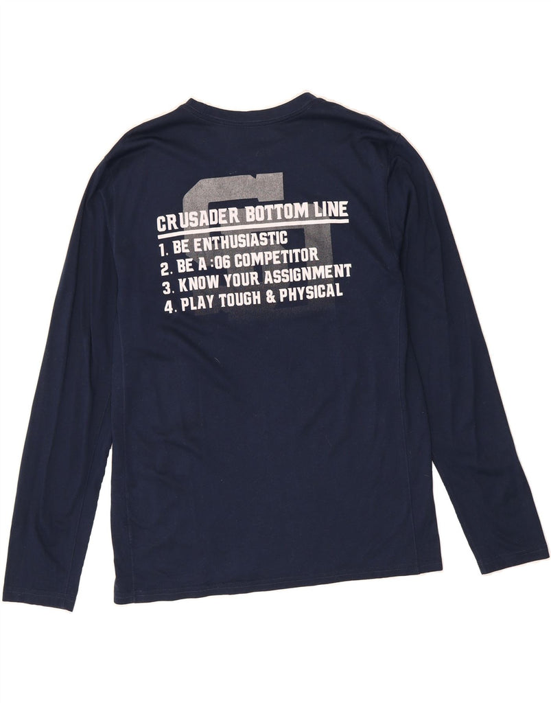 NIKE Mens Athletic Cut Graphic Top Long Sleeve Large Navy Blue Vintage Nike and Second-Hand Nike from Messina Hembry 