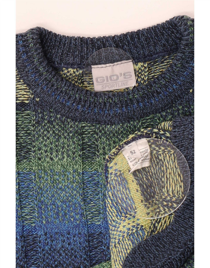 Vintage Mens Crew Neck Jumper Sweater IT 52 Large Multicoloured Geometric