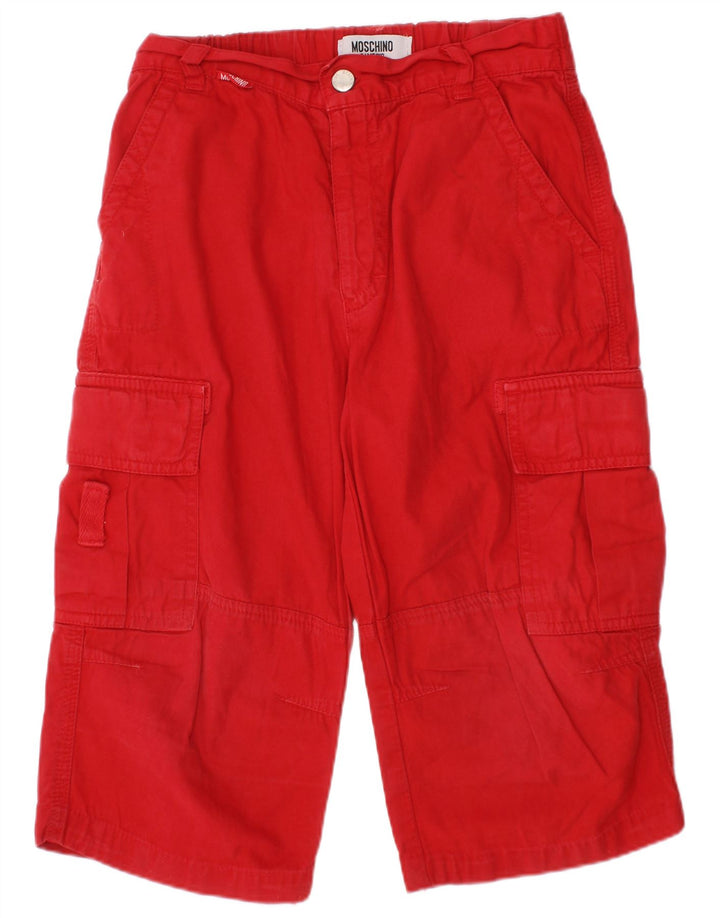 Moschino Boys Cargo Bermuda Shorts 4-5 Years W22 Red Cotton