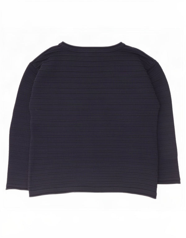 Crew Clothing Womens Boat Neck Jumper Sweater UK 12 Medium Navy Blue Cotton