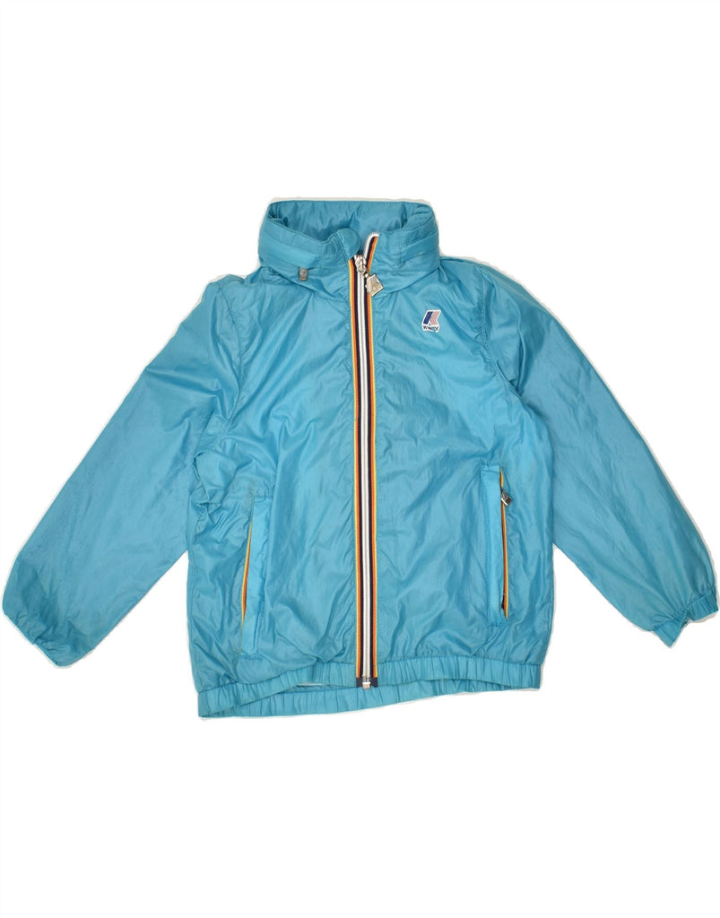 K-WAY Boys Hooded Rain Jacket 3-4 Years Blue Polyamide | Vintage K-Way | Thrift | Second-Hand K-Way | Used Clothing | Messina Hembry 