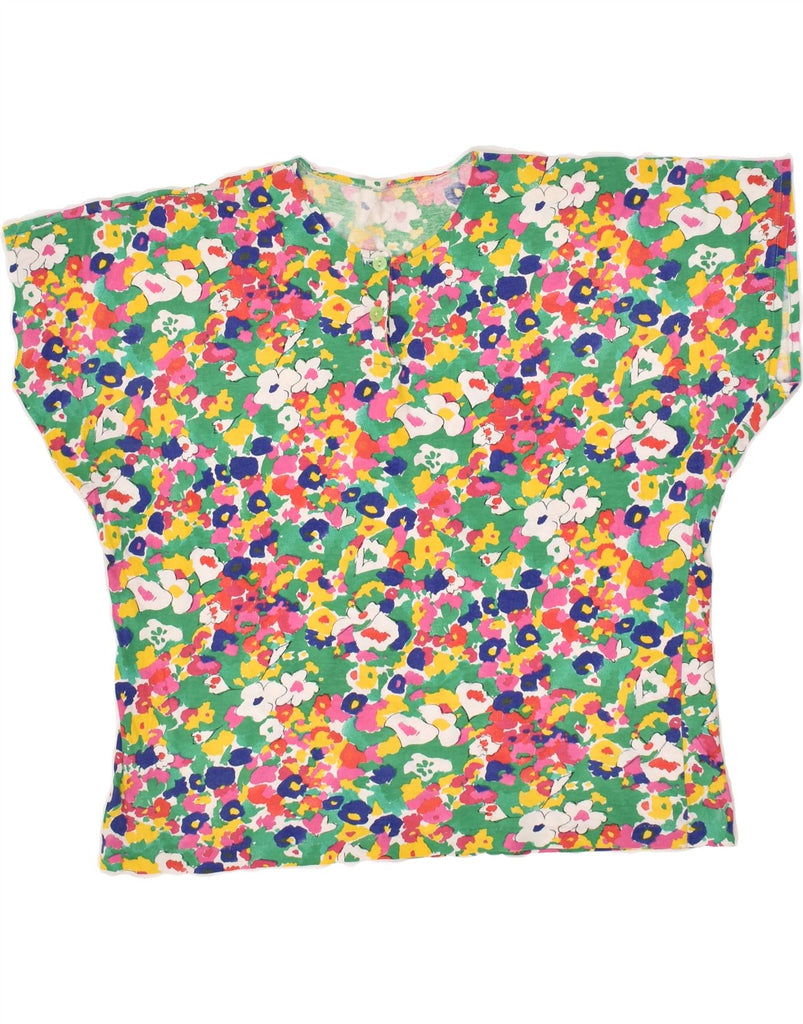 VINTAGE Womens T-Shirt Top UK 22 3XL Multicoloured Floral | Vintage Vintage | Thrift | Second-Hand Vintage | Used Clothing | Messina Hembry 