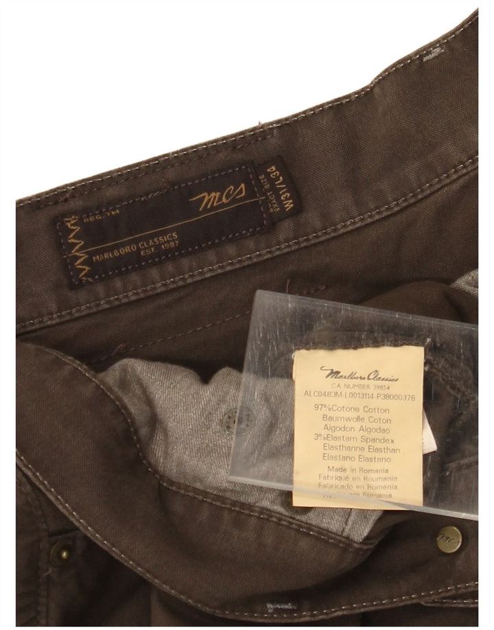 MARLBORO CLASSICS Womens Straight Casual Trousers  W31 L30 Brown Cotton