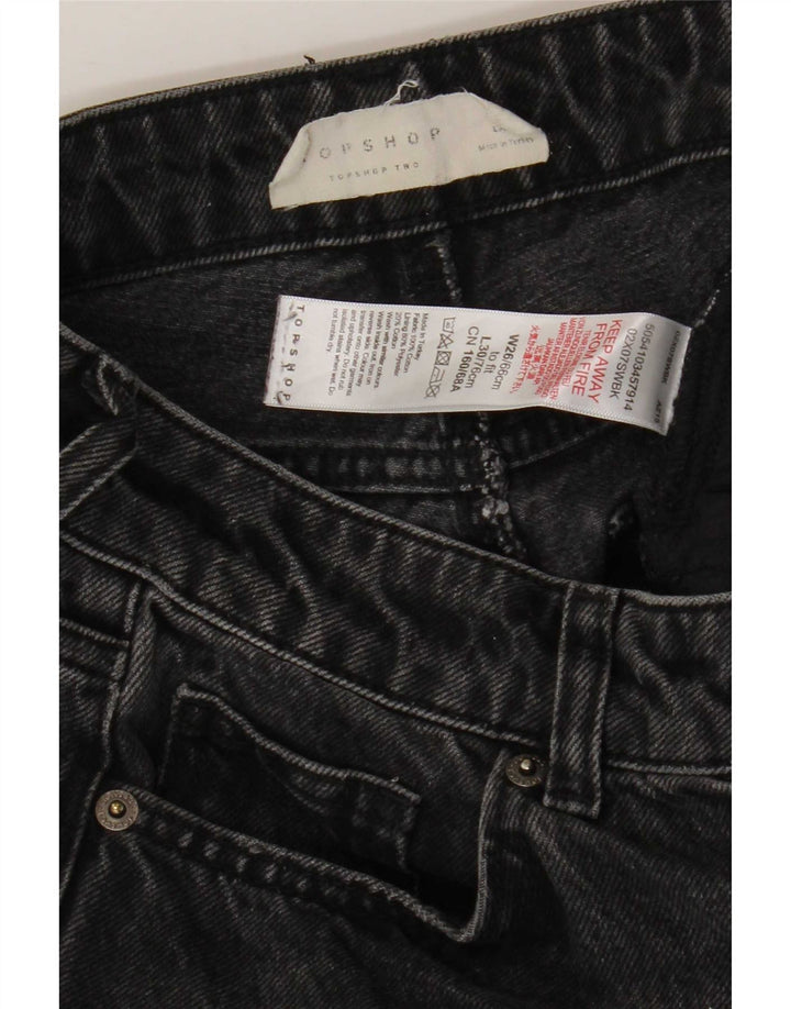 Topshop Womens Flared Jeans W26 L30 Grey Cotton