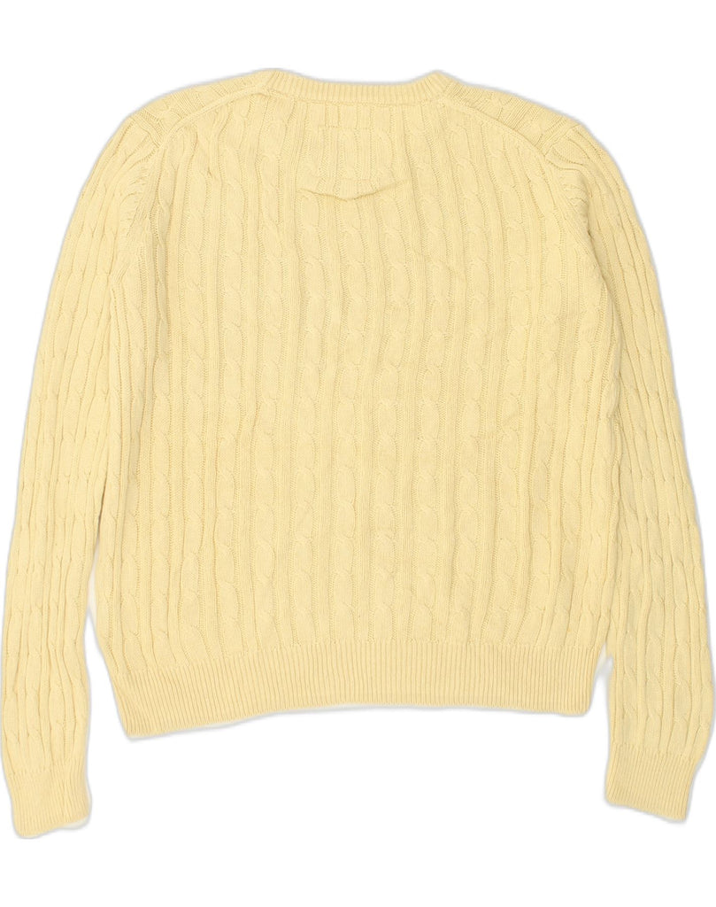 JACK WILLS Womens Crew Neck Jumper Sweater UK 12 Medium Yellow Cotton | Vintage Jack Wills | Thrift | Second-Hand Jack Wills | Used Clothing | Messina Hembry 