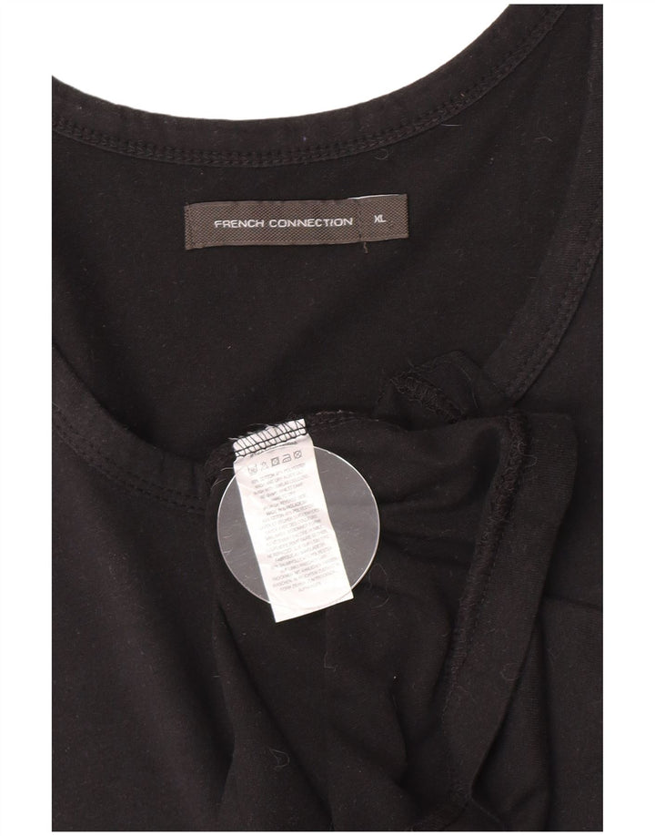 French Connection Mens Vest Top XL Black Cotton