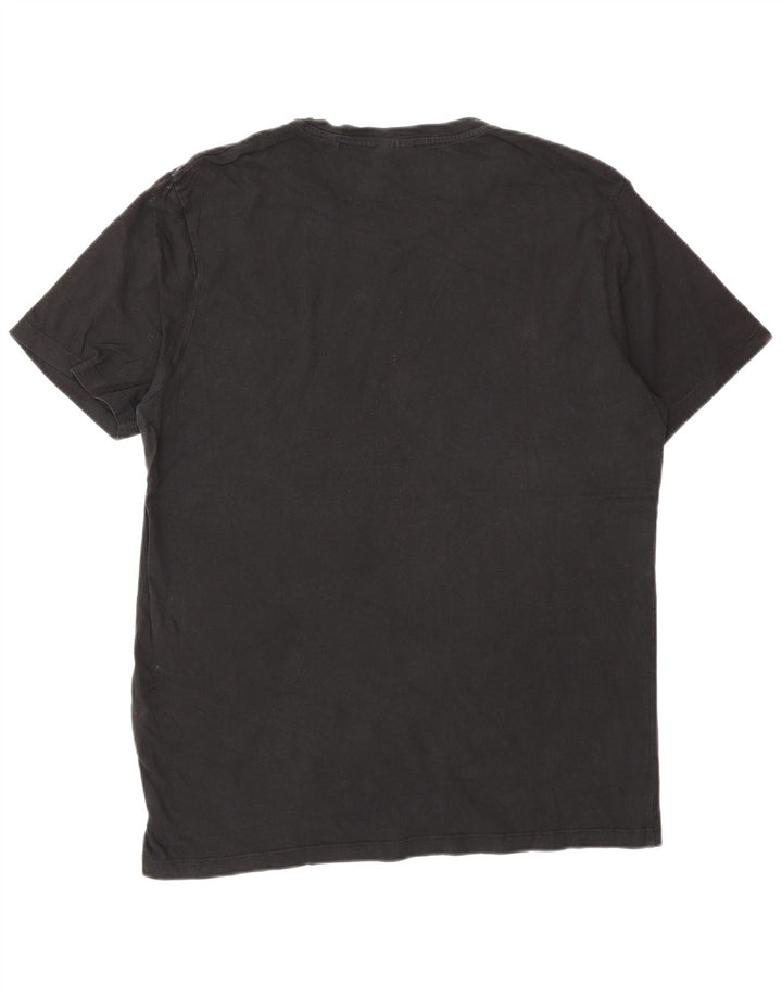 Jack & Jones Mens Graphic T-Shirt Top Large Black Cotton