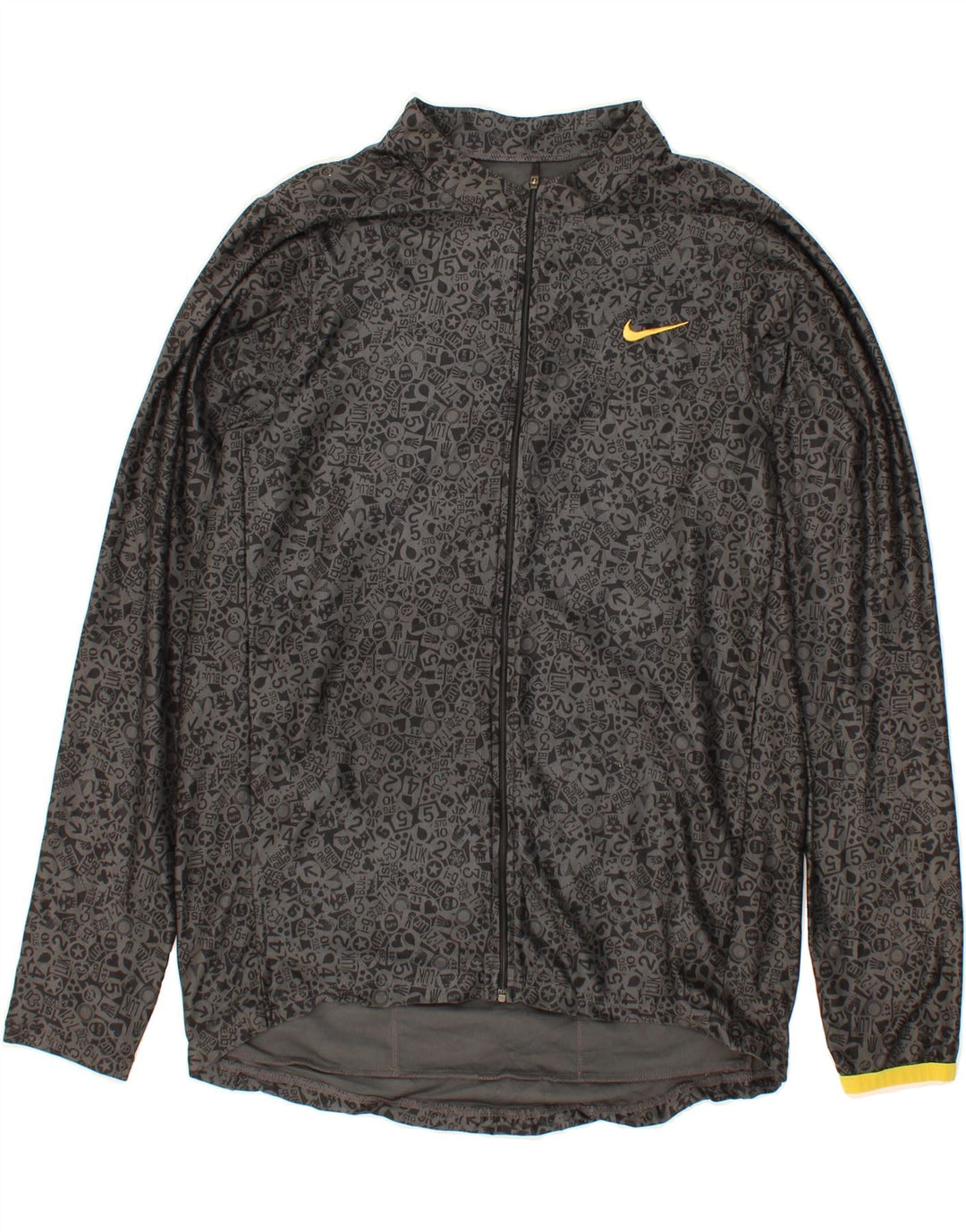 NIKE Womens Big & Tall Abstract Pattern Tracksuit Top Jacket UK 18 XL Grey Vintage Nike and Second-Hand Nike from Messina Hembry 