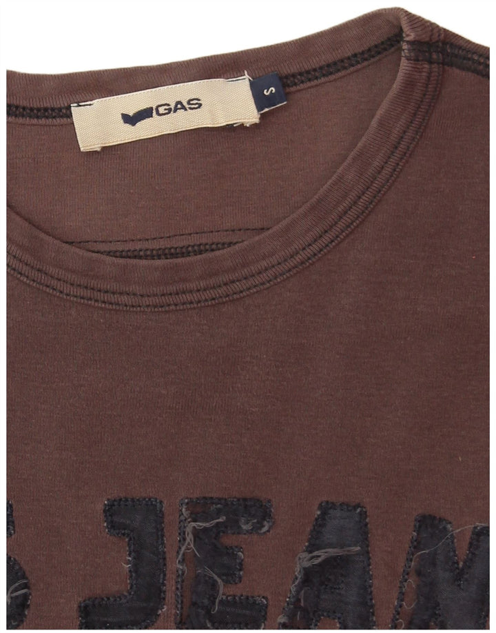 Gas Mens Graphic T-Shirt Top Small Grey Cotton