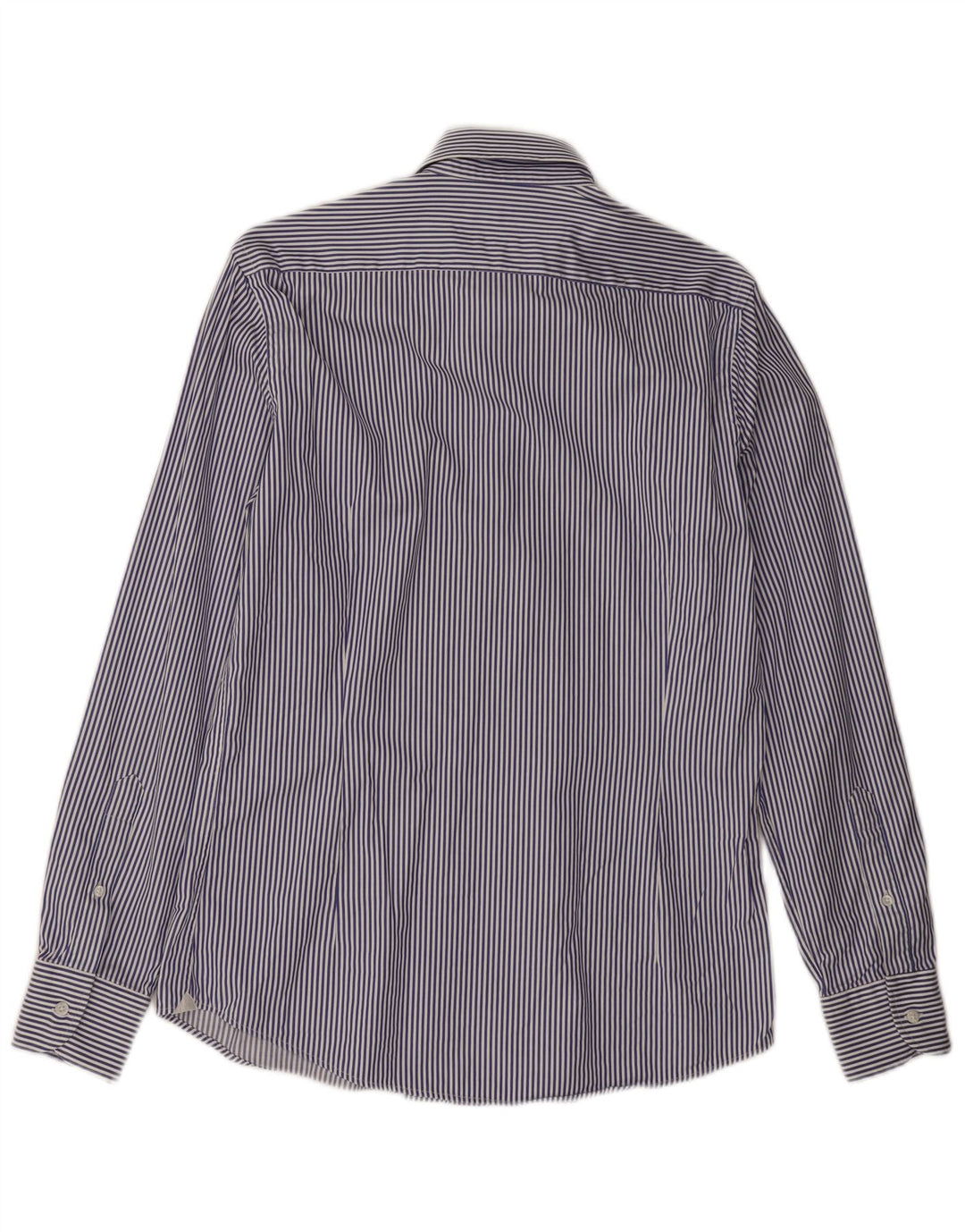 Massimo Dutti Mens Shirt Size 15 1/2 39 Medium Blue Pinstripe