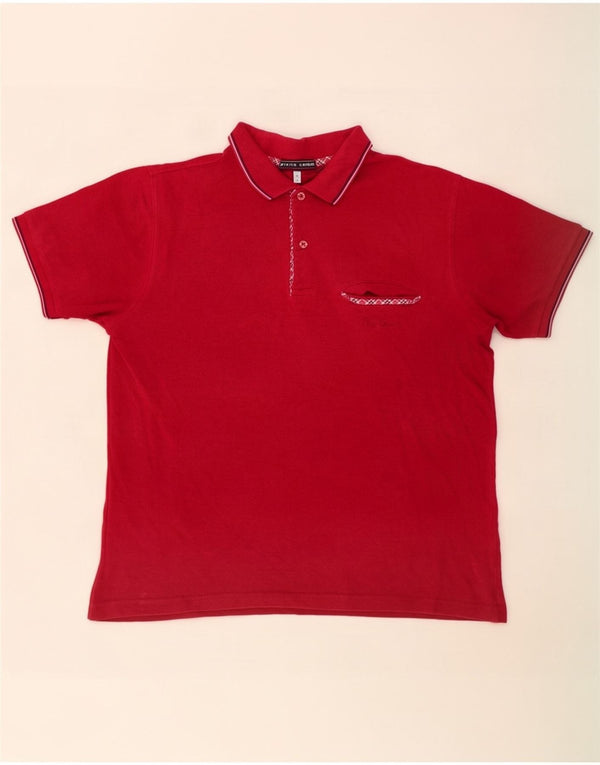 Pierre Cardin Mens Polo Shirt Large Red Cotton