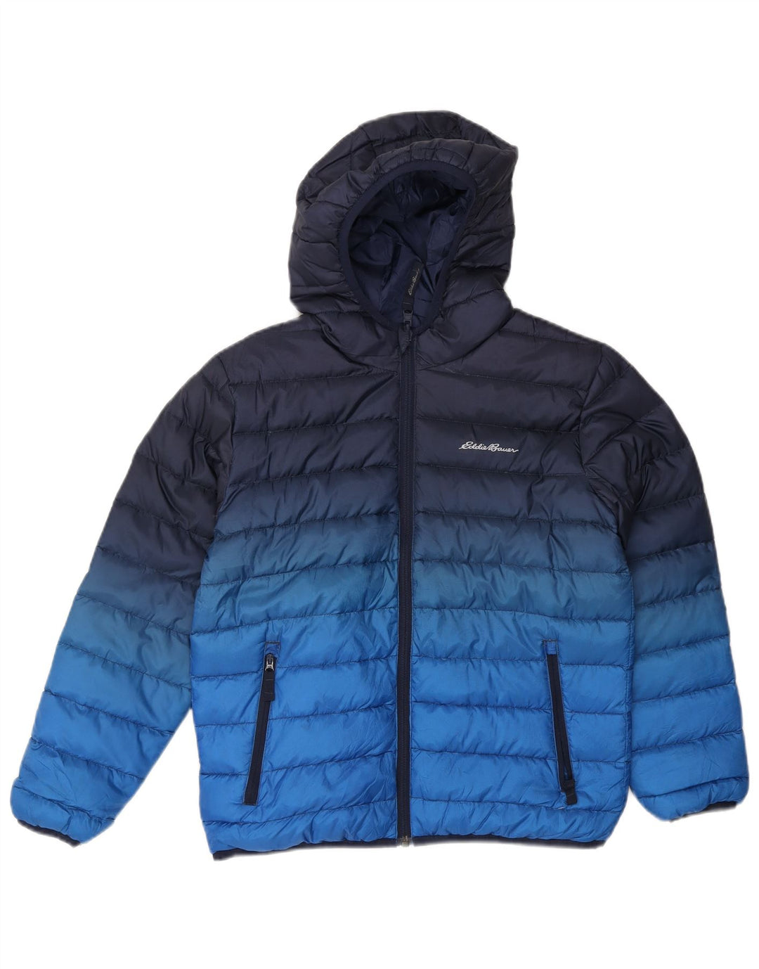 Eddie Bauer Boys Hooded Padded Jacket 10-11 Years Medium Navy Blue