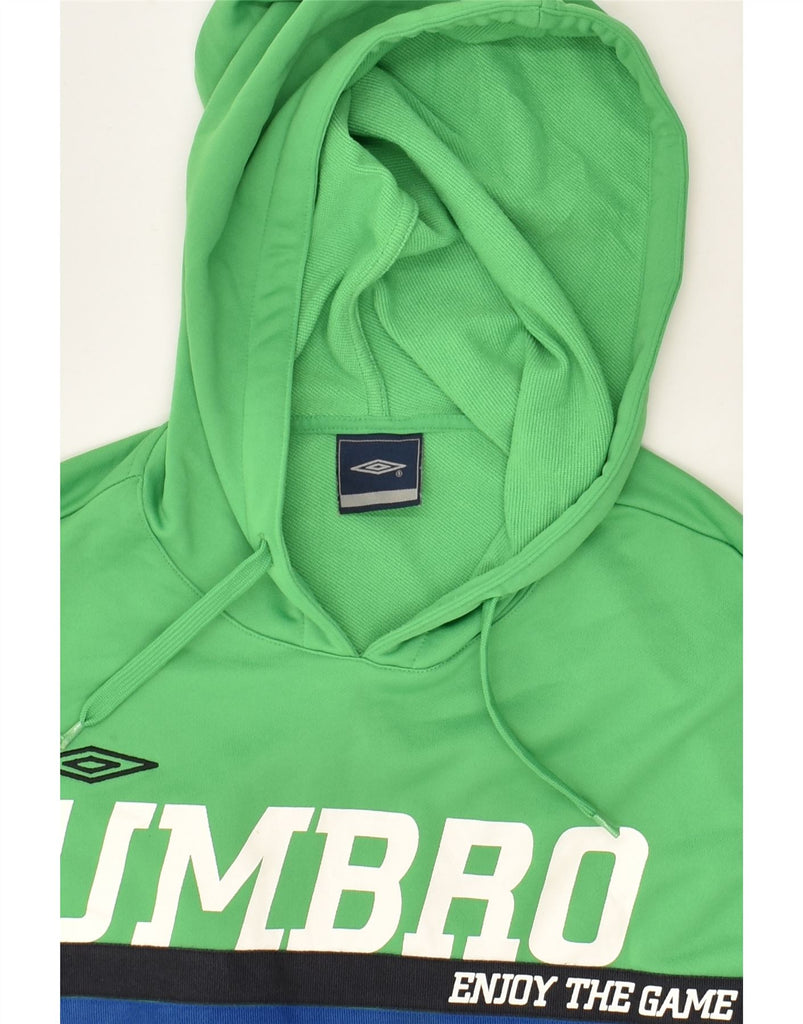 UMBRO Mens Graphic Hoodie Jumper Large Green Cotton | Vintage Umbro | Thrift | Second-Hand Umbro | Used Clothing | Messina Hembry 