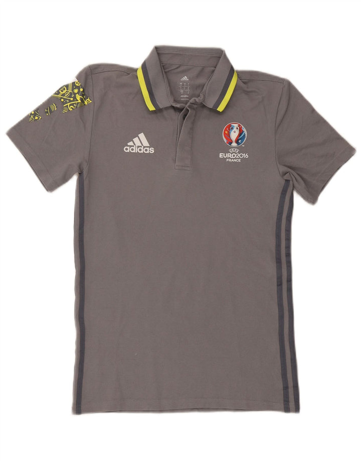 Adidas Mens Climalite Graphic Polo Shirt Small Grey Cotton