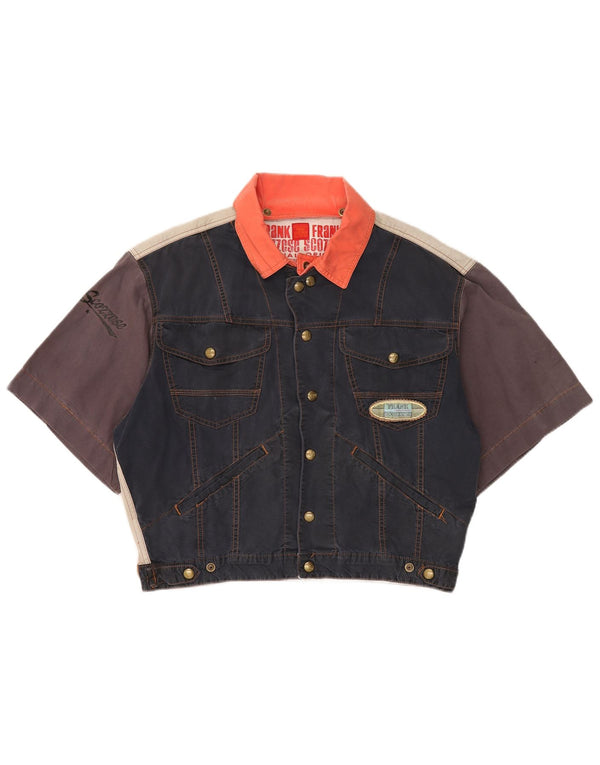 Frank Scozzese Mens Oversized Denim Jacket UK 38 Medium Navy Blue