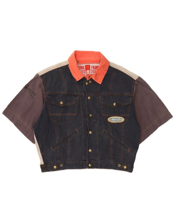 Frank Scozzese Mens Oversized Denim Jacket UK 38 Medium Navy Blue
