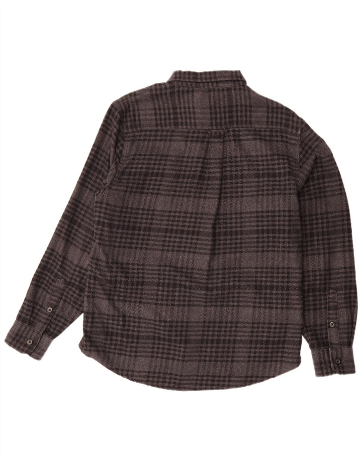 ORVIS Mens Flannel Shirt Medium Grey Check Cotton