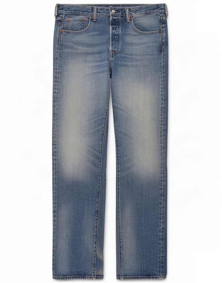 Levi's Womens 501 Straight Jeans W33 L38 Blue Cotton