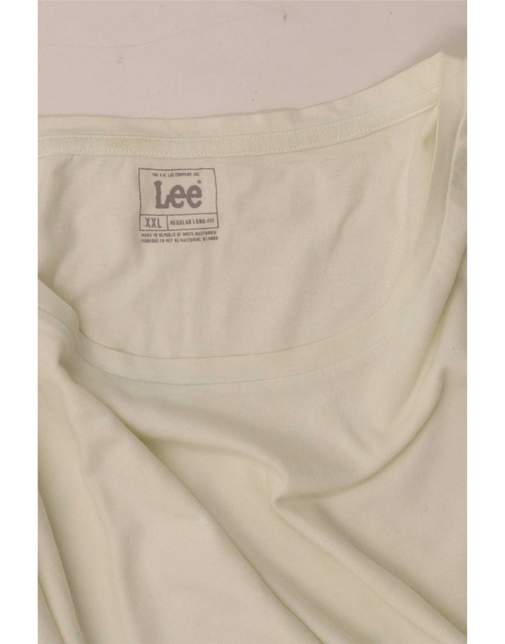 Lee Mens Long Regular Fit T-Shirt Top 2XL White