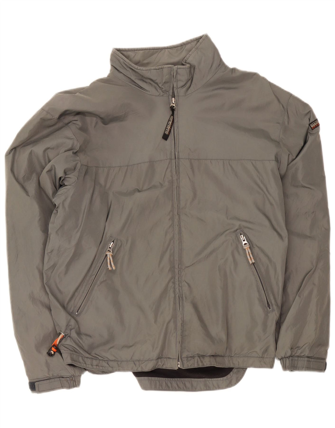 Napapijri Mens Bomber Jacket UK 40 Large Grey Nylon