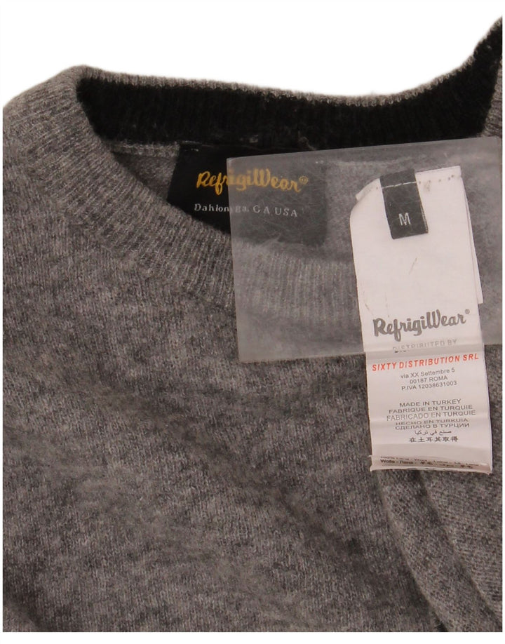 REFRIGIWEAR Mens Crew Neck Jumper Sweater Medium Grey