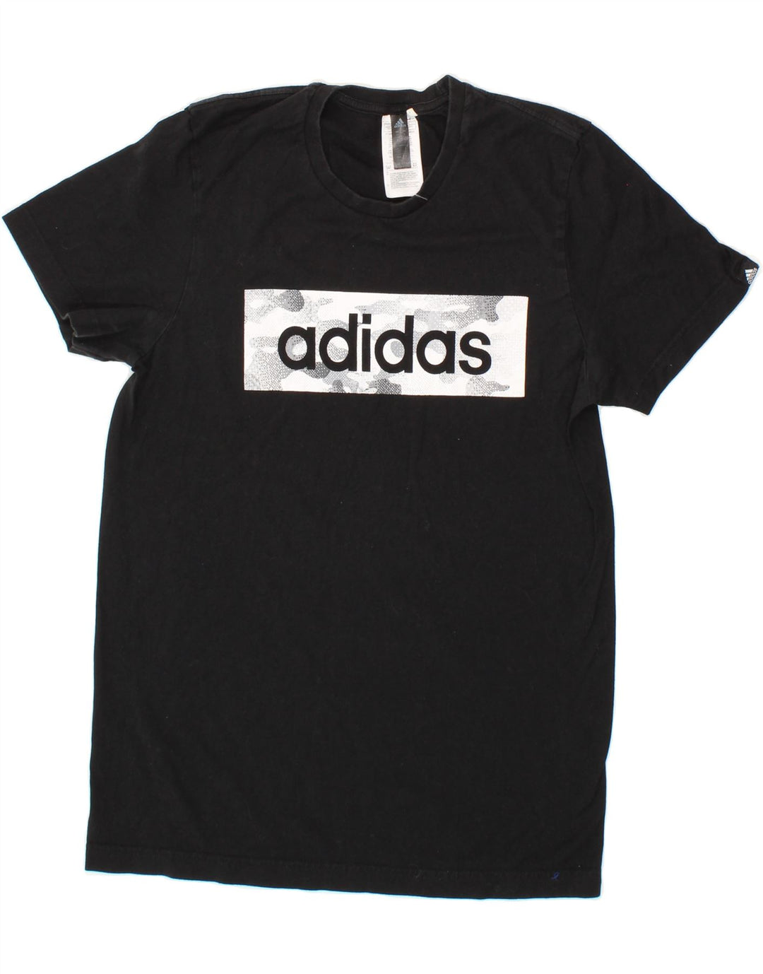 ADIDAS Mens Graphic T-Shirt Top Small Black Cotton Vintage Adidas and Second-Hand Adidas from Messina Hembry 