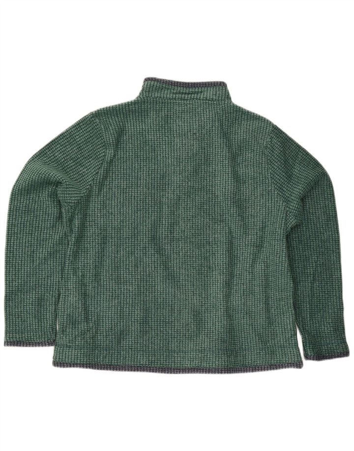 Weird Fish Mens Zip Neck Fleece Jumper XL Green Polyester