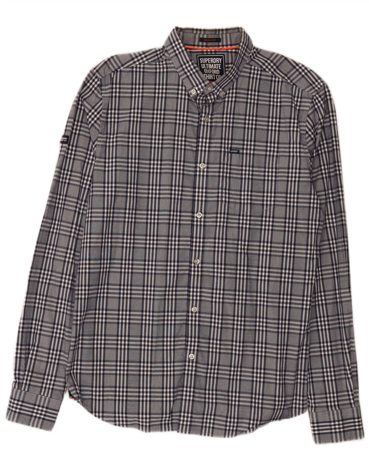 Superdry Mens Regular Fit Shirt Large Grey Check