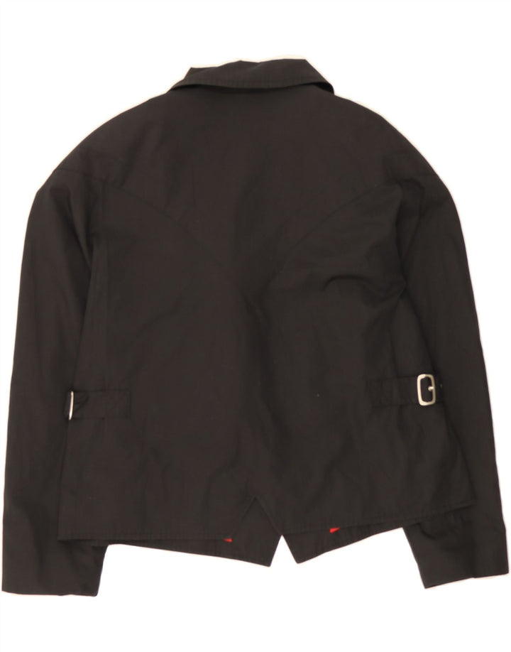 VINTAGE Womens Double Breasted Blazer Jacket EU 42 Large Black Polyester Vintage Vintage and Second-Hand Vintage from Messina Hembry 